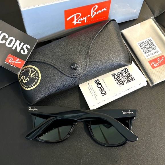 LIKE NEW RayBan Wayfarer RB2140 Blue Mirror Ray ban sunglasses - Picture 10 of 16